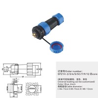 Connecteur étanche IP68 SP21H mâle-femelle 3 broches, 2, 3, 4, 5, 7, 9 broches, prise et connecteur mâle