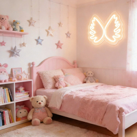 Letrero LED de Neón con Alas de Ángel, Luz de Pared Atenuable, Decoración Romántica para el Hogar, Dormitorio, Boda, Fiesta, Regalo Ideal para Parejas