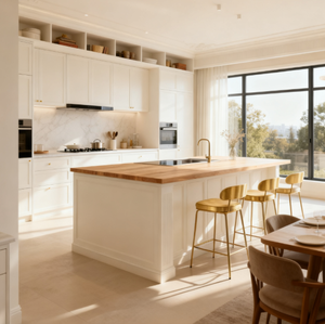 Mobili da <span class=keywords><strong>Cucina</strong></span> Premium Bianco Crema con Layout Multiuso per un'Organizzazione Domestica Luminosa Soluzioni Abitabili di Prima Classe - Product Image 3