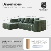 Vacuum gecomprimeerde luxe cloud modulaire sectionele slaapbank ODM beenloze L-vormige bank met stoffen bekleding modern design voor hotelgebruik