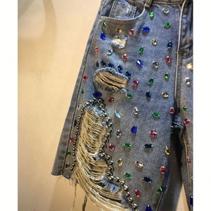 Nuovi Arrivi 2026: <span class=keywords><strong>Pantaloni</strong></span> Trendy da Donna <span class=keywords><strong>con</strong></span> Diamanti, <span class=keywords><strong>Jeans</strong></span> Streetwear, Shorts in Denim - Product Image 4