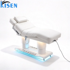 Cama de Belleza Eléctrica Reclinable de Lujo KISEN con 4 Motores, Calefacción, Luz LED y Base de Madera para Tratamientos Faciales, de Pestañas y Masajes - Product Image 2