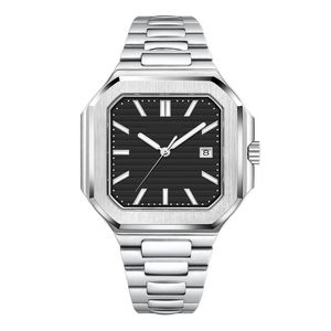 Reloj de Cuarzo Octagonal para Hombre, Correa de Acero Inoxidable de 20 mm, Cristal de Zafiro, Visualización de Fecha Luminosa, Resistente al Agua, Lujoso y Ejecutivo - Product Image 4