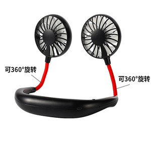 Ventilador portátil para el cuello, batería recargable de doble aspa, carga USB de 5W, ventilador de refrigeración portátil para deportes al aire libre, viajes, uso estudiantil - Product Image 3