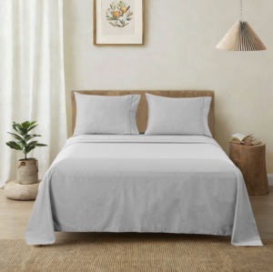 Parure de draps 200TC en coton-polyester avec drap-housse à poches profondes et élastique 360° pour un ajustement sécurisé toutes saisons pour la maison - Product Image 6