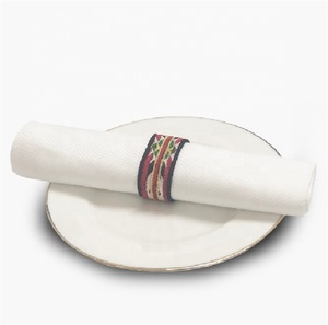 Anneau de serviette brodé de haute qualité, prix bon marché, pour mariage, vente en gros, anneaux de serviette, fil de décoration, serviette - Product Image 1
