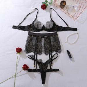 Conjunto de Lencería Sexy Europeo y Americano con Encaje, Transparente y Romántico - Product Image 6