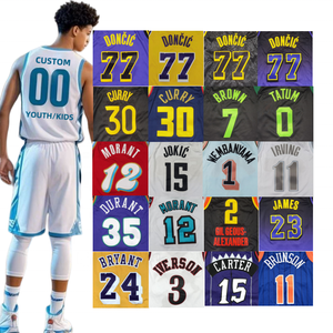 2025 doux personnalisé Wembanyama Iverson Doncic <span class=keywords><strong>James</strong></span> Bryant Curry broderie jeunesse panier balle uniforme chemise enfants <span class=keywords><strong>basket</strong></span>-ball maillot - Product Image 3