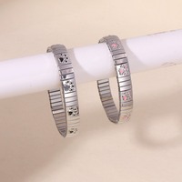 Pulsera de Acero Inoxidable Love Star con Diamantes Multidecorativos, Joyería Versátil, Resistente al Agua y al Desgaste del Color