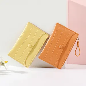 Colorful Orange Yellow Crocodile Designer Green Multi colors PU Leather Cardholder Elegant Credit Card Holder Wallet for women