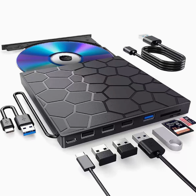 7 in 1 External USB Blu Ray Drive SD TF Card Reader Type C Interface High Speed Burner Compatible Laptop PC