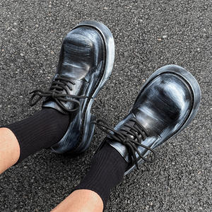 Comode e versatili scarpe in pelle autunnale alta retrò per uomo <span class=keywords><strong>donna</strong></span> in pelle bovina che aumenta l'altezza del <span class=keywords><strong>Derby</strong></span> - Product Image 6