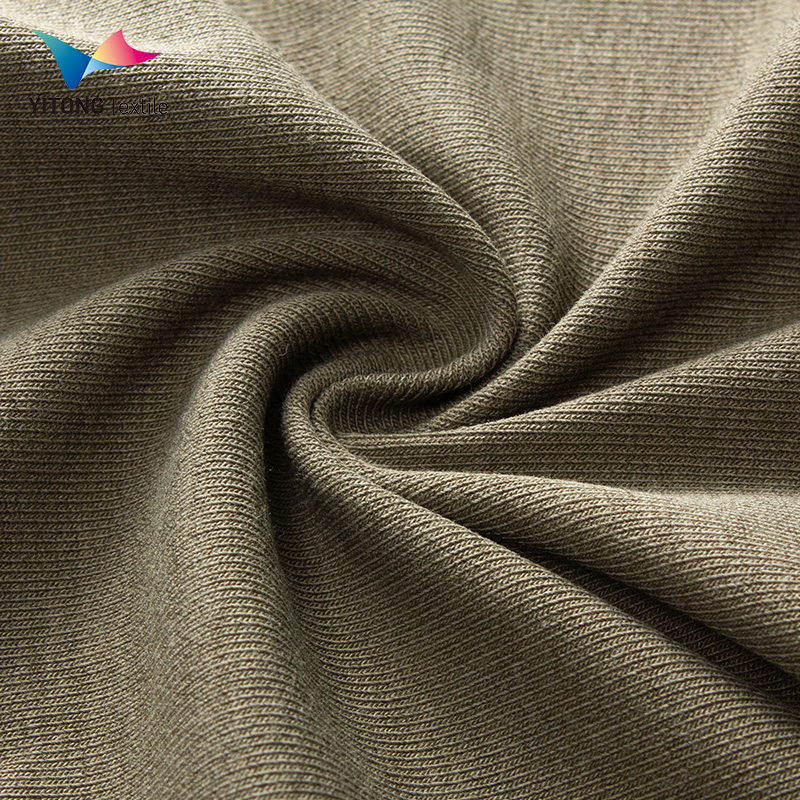 Wholesale Ribbed Knit Fabric Viscose Cotton Fabric 42% Cotton 19% Viscose 28% Nylon 11% Spandex Fabric for Sportswear
