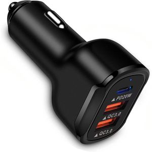 <b>Car</b> Charger Dual QC3.0 PD20W Fast Charging 65W Output Black - Product Image 1