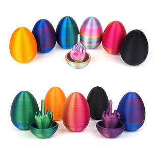 Œuf en plastique imprimé en 3D avec geste du majeur, article fantaisie et de farce, cadeau transfrontalier amusant pour le Nouvel An avec des gestes amusants - Product Image 3