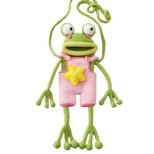 Customizable Crochet Frog Crossbody Phone Bag Cute Cartoon Artificial Style Crochet Bag - Product Image 1