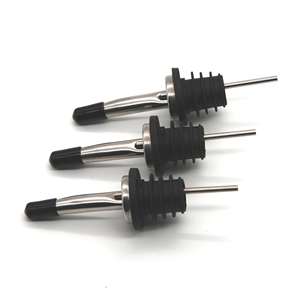 Bico Dosador Cônico de Aço Inoxidável para Garrafa de Vinho com Tampa Protetora Bico de Metal para Azeite com Vedação Ferramentas de Bar - Product Image 1
