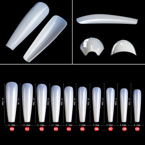 500 <span class=keywords><strong>faux</strong></span> ongles longs de style ballet, artificiels, couvrants, transparents, couleur naturelle, forme cercueil, à presser - Product Image 4