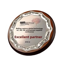 Plaque d'honneur personnalisable en métal et bois, plaquée or, avec impression feuille d'or pour récompense d'employé exceptionnel