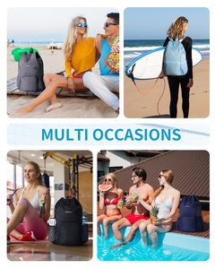 Bơi Túi Oxford Polyester lưới bãi biển không thấm nước dây kéo Ba lô ướt Túi bơi phòng tập thể dục hồ bơi tập thể dục thiết bị bóng chuyền bãi biển - Product Image 6