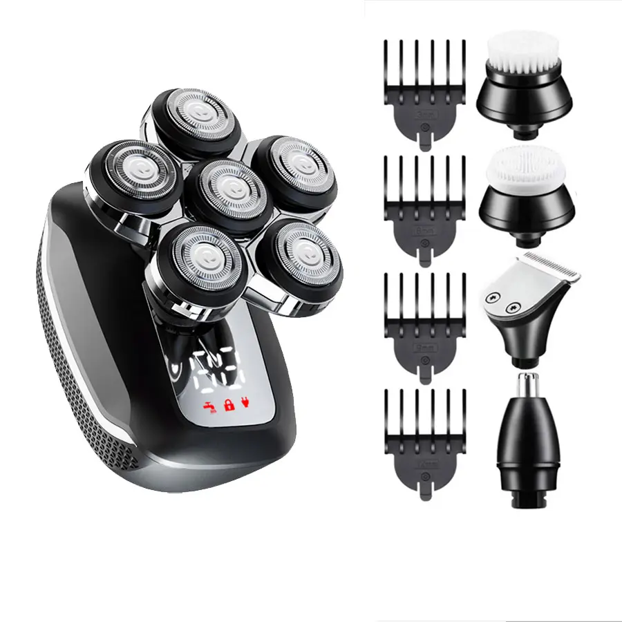 Rasoir multifonctionnel de meilleure qualité rasoir de barbier professionnel 6 en 1 waterproogf rasoir électrique rechargeable