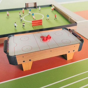 Table de hockey sur table en bois, jeu de hockey aérien pour enfants de 3 à 8 ans, jouet interactif pour deux joueurs, cadeau d'anniversaire - Product Image 1