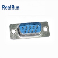PCB soldadura/tornillo chapado en oro Vertical Horizontal 9 15 25 23 37 Pin azul negro Vga d-sub Db15 Db9 hembra macho Dsub conectores