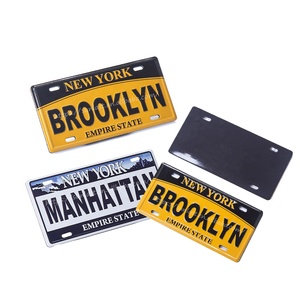 Mini aimant de plaque d'immatriculation <span class=keywords><strong>Souvenir</strong></span> Aimant de réfrigérateur 3D New york Souvenirs personnalisés - Product Image 1