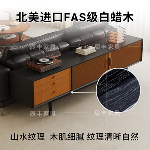 French Retro Style <b>Tv</b> Cabinet Black Solid Wood Storage Living Room Furniture Vintage Design <b>Small</b> Apartment Use - Product Image 2
