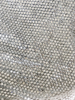 Haute Couture berlian imitasi persegi kristal putih berlian persegi 6x6mm kain jala manik-manik berlian imitasi penuh