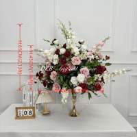 FB917 Neues Design Rot-Rosa Seidenblumen-Arrangement Hochzeitsdekoration 60cm Blumenball Tischdekoration Künstlicher Blumenball