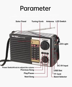 Equipo de televisión de radio Sw Am Fm multibanda RF solar portátil - Product Image 6