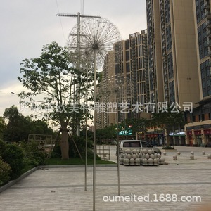 Escultura de Diente de León de Acero Inoxidable, Instalación de Arte Moderno para Exteriores, para Plaza y Parque, Montaje en Suelo, Hecha a Mano - Product Image 2