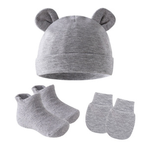 Juego de <span class=keywords><strong>manoplas</strong></span> <span class=keywords><strong>y</strong></span> calcetines para recién nacidos con orejas de bebé para niños <span class=keywords><strong>y</strong></span> niñas, <span class=keywords><strong>gorro</strong></span> de 0 a 6 meses - Product Image 2