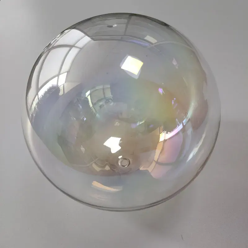 2023 nouveaux abat-jour intérieur supérieur personnalisé rond verre soufflé à la main sphère irisée abat-jour en verre soufflé