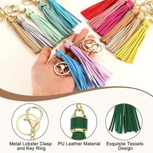 Colgante de Borla Verde de Moda, Llavero de Cuero PU, Correa para Bolso, Fundas para Equipaje, Colgante para Cartera, Llavero para Coche, Abalorios de Regalo para Mamá - Product Image 3