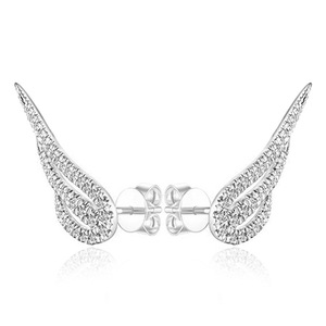 Orecchini a polsino alla moda bianchi champagne per donna, in lega con cristalli e strass, micro inserti, gioielli alla moda per feste E1205 - Product Image 4