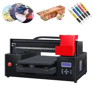 Fabrieksprijs A3 3250 Inkjet Uv Flatbed Printer Voor Pen Golfbal Pvc Kaart Printing Shop Machines Uv Printer Voor Kleine Bedrijven