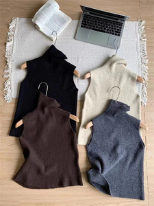 Combinaison <span class=keywords><strong>pantalon</strong></span> en tricot <span class=keywords><strong>kaki</strong></span> pour <span class=keywords><strong>femme</strong></span> avec bordure en dentelle épaisse, col rond mi-long, idéale pour l'automne - Product Image 2