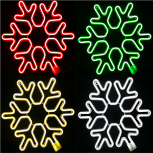 Plafond de vacances au sol de rue 220v <span class=keywords><strong>d</strong></span>écoration panneau publicitaire acrylique forme de flocon de neige enseigne au néon personnalisée logo de magasin - Product Image 1