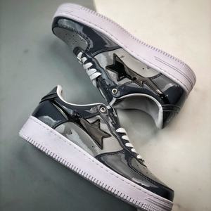 Zapatos de Marca Famosa de Alta Calidad, Bapeeess, Diseño de Estrella, Cuero Sintético Patentado, Malla Transpirable, Ligeros, Color Morado, Casuales - Product Image 5