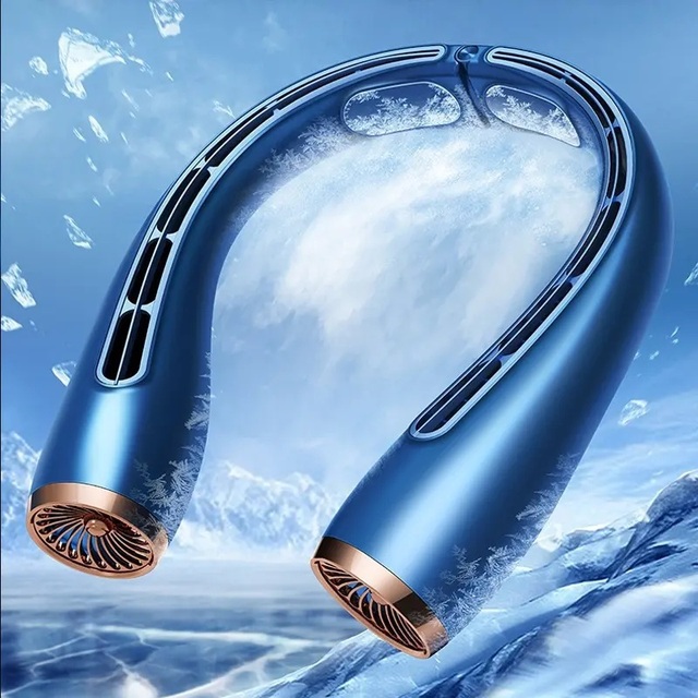 Hot Sale New 4000mAh Wearable Leafless Fan Hands Free Silent Bladeless Cooling Portable Neck Fan