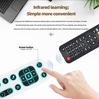 Control Remoto Inalámbrico Universal T6 2.4G BT de Modo Dual con Teclado Mini Retroiluminado para TV Box, Proyector