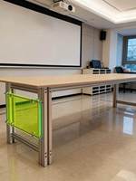 Table de conférence en bois, bureau de réunion, poste de travail, design industriel, combinaison libre, bureau informatique multi-utilisateurs