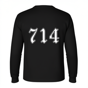 T-shirt a maniche lunghe con codice 714 di Orange County, stile Old School - Product Image 2