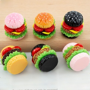 Juguete de Comida para Casa de Muñecas, Pastel de Hamburguesa <span class=keywords><strong>Multicapa</strong></span>, Accesorios de Resina con Pegamento en Crema, Colgante Decorativo - Product Image 1