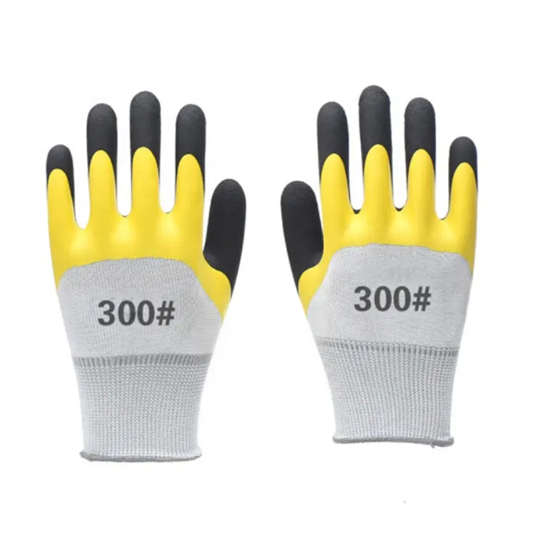 Gloves Latex Rubber double coated safety Gloves