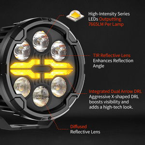 Feux avant de moto tout-terrain Y45 Led 4,5 pouces, faisceau haut et bas, stroboscope, intensité réglable pour Ducati <span class=keywords><strong>KTM</strong></span> Honda Suzuki - Product Image 2