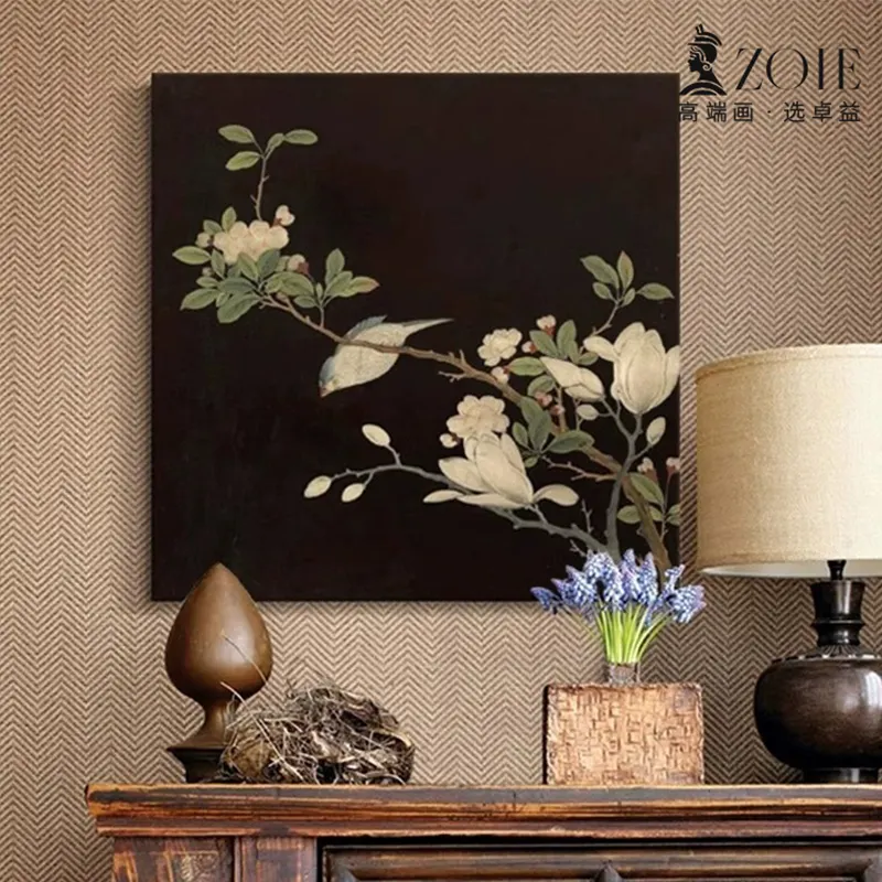 Vintage Chinese Traditional Flower Still Life Canvas Painting Modern Home Good Decoration Wall Painting For Living Room Bedroom