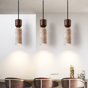 Japanese Wabi Sabi Style Travertine Pendant <b>Light</b> Led Single Head Home Bedroom Entryway <b>Lighting</b> - Product Image 3